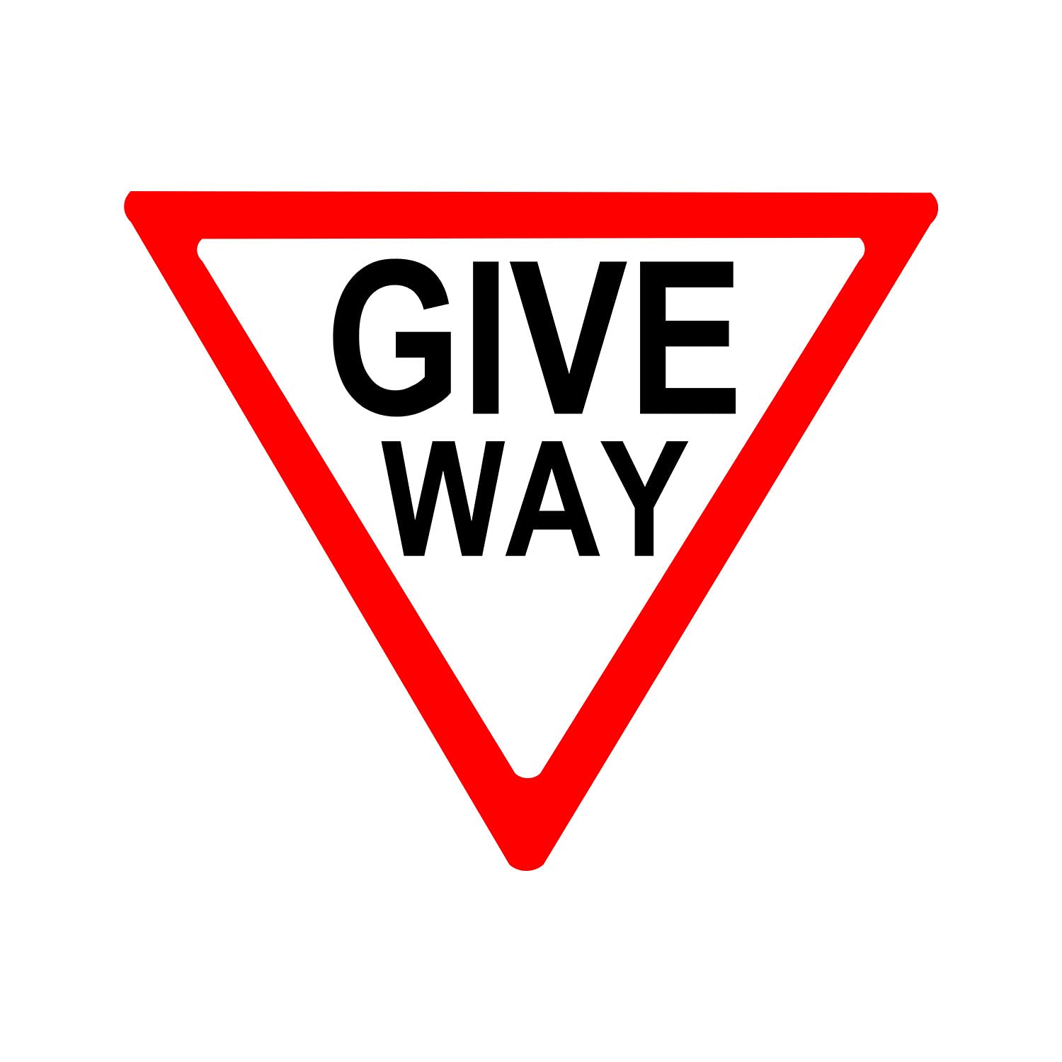 LADWA Give Way Cautionary Retro Reflective Road Signage - 600 mm Triangle (Red White, Aluminum Composite Panel)