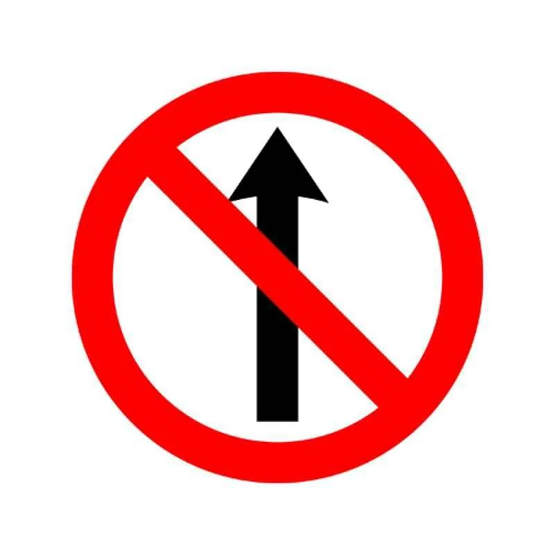 LADWA No Entry Mandatory Retro Reflective Road Signage - 600 mm Circle (White Red, aluminum)