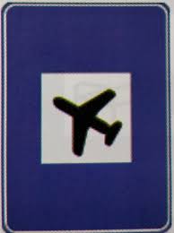 LADWA Road Sign or Traffic Sign Airport Informative Retro Reflective Road Signage (Blue White, Aluminum Composite Panel)