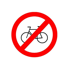 LADWA Road Sign or Traffic Sign Cycle Prohibited Mandatory Retro Reflective Road Signage - 600 mm Circle (Red White, Aluminum Composite Panel)