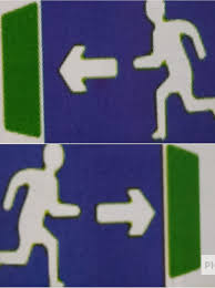 LADWA Road Sign or Traffic Sign Emergency Exit Retro Reflective Road Signage (Blue White, Aluminum Composite Panel)