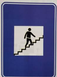 LADWA Road Sign or Traffic Sign Foot Over Bridge Retro Reflective Road Signage (Blue White, Aluminum Composite Panel)