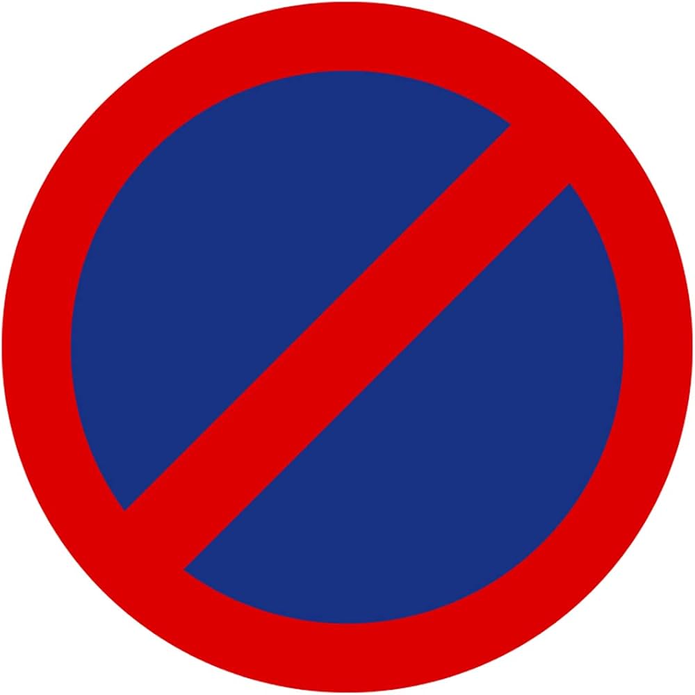LADWA Road Sign or Traffic Sign No Parking Mandatory Retro Reflective Road Signage - 600 mm Circle (Red White, Aluminum Composite Panel)