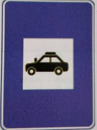 LADWA Road Sign or Traffic Sign Taxi Stand Informative Retro Reflective Road Signage (Blue White, Aluminum Composite Panel)