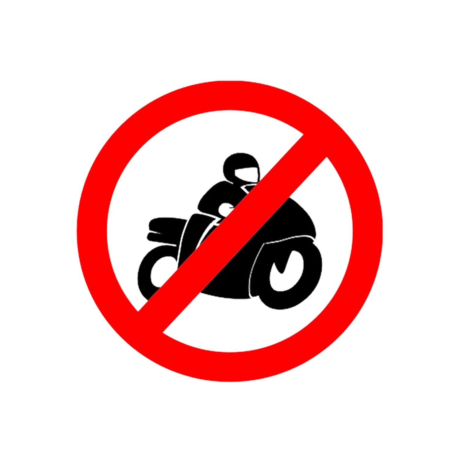 LADWA Road Sign or Traffic Sign Two Wheeler Prohibited Mandatory Retro Reflective Road Signage - 600 mm Circle (Red White, Aluminum Composite Panel)