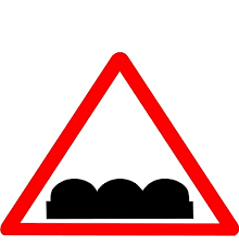 LADWA Rough Road Cautionary Retro Reflective Road Signage - 600 mm Triangle (Red White, Aluminum Composite Panel)
