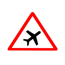 LADWA Runway Cautionary Retro Reflective Road Signage - 600 mm Triangle (Red White, Aluminum Composite Panel)