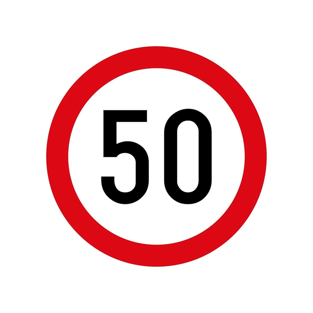 LADWA Speed Limit Mandatory Retro Reflective Road Signage - 600 mm Circle (Red White, Aluminum Composite Panel)
