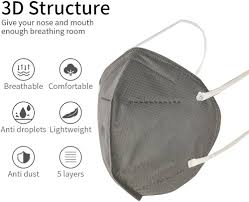 LADWA 1 Pc N95 Mask Washable, Unisex Face Mask with 5 Layers Filtration & Nose Clip (White, Pack of 1), Anti Pollution Mask with European Certification, Skin Friendly & Reusable Mask (1 Piece)