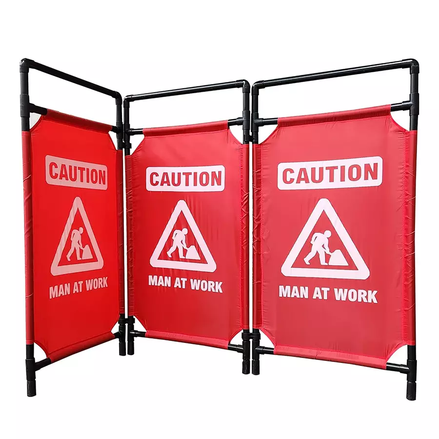 Ladwa 3 Fold Caution Barricade: Men At Work for Road Safety Red Color P-1