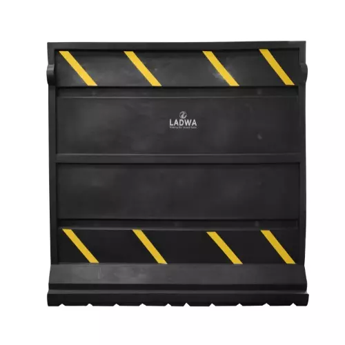 LADWA Heavy Duty Road Barricade 1750mm x 450mm x 1770mm Durable, Customizable, and Ready for Traffic Management - Black