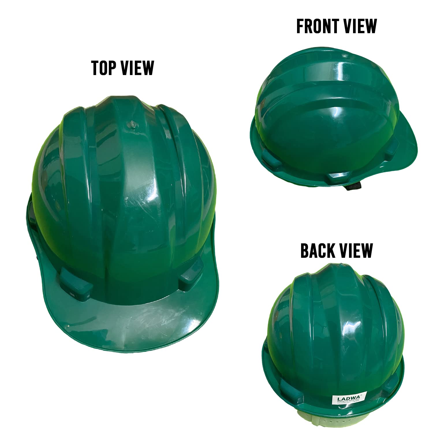 LADWA 1 Pcs Green Heavy Duty Safety Superior Helmet Head Protection for Outdoor Work Head Safety Hat with ISI Mark (Pack of 1)