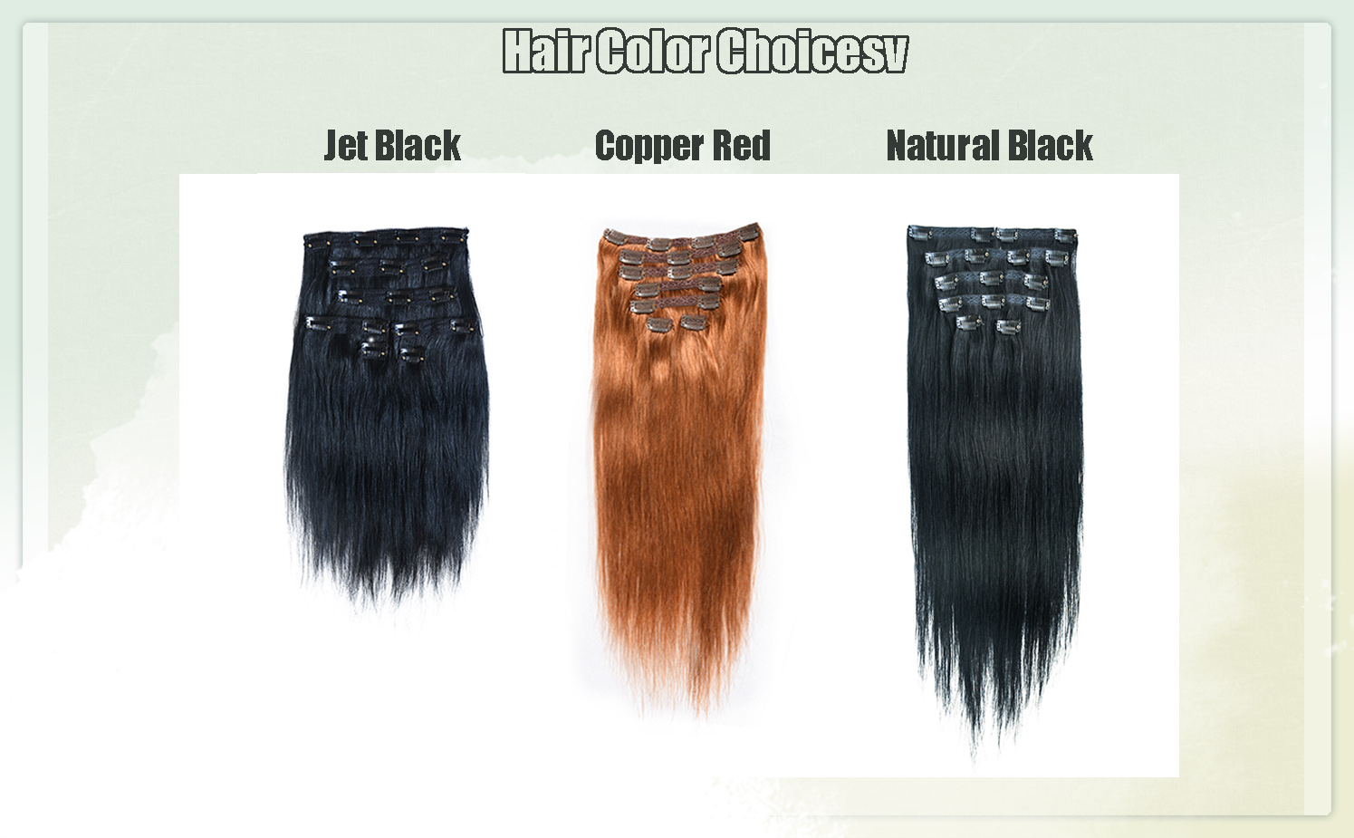 Straight Clip In Real Human Hair Natural Extensions Hair Extension