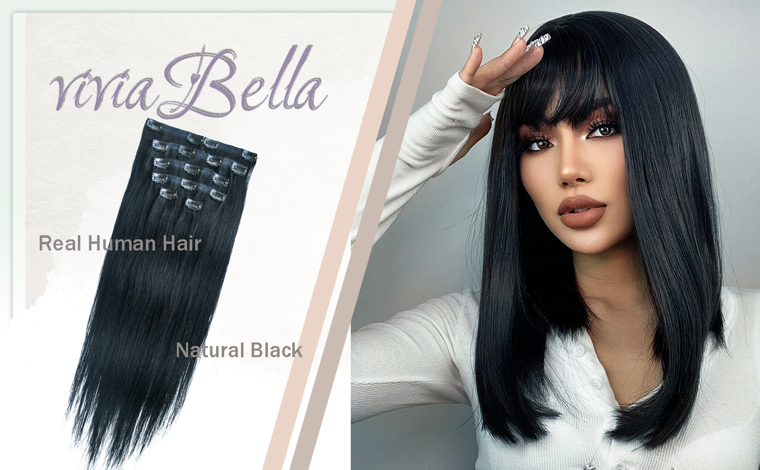 Straight Clip In Real Human Hair Natural Extensions Hair Extension