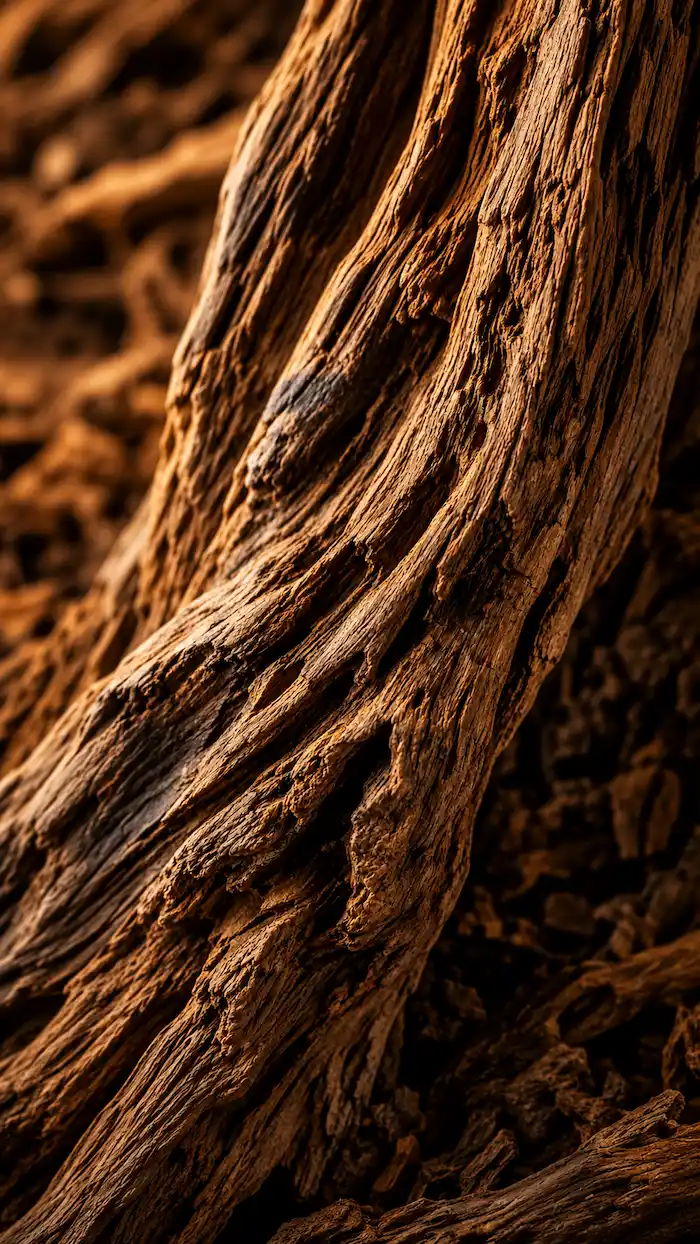 Tonka oscura abierta en macro, textura profunda y seductora