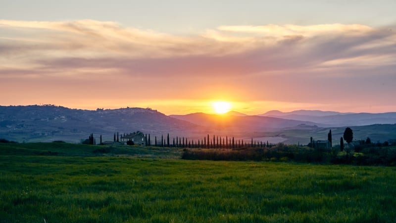 Sunset in Val d'Orcia