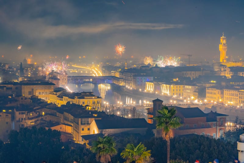 New Year's Eve Fireworks over Ponte Vecchio