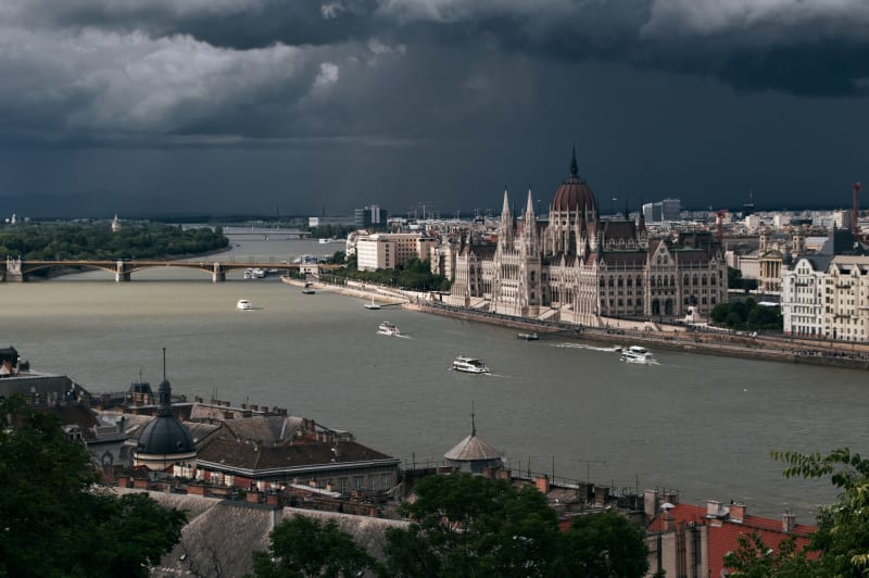 Parliament under Dramatic Sky