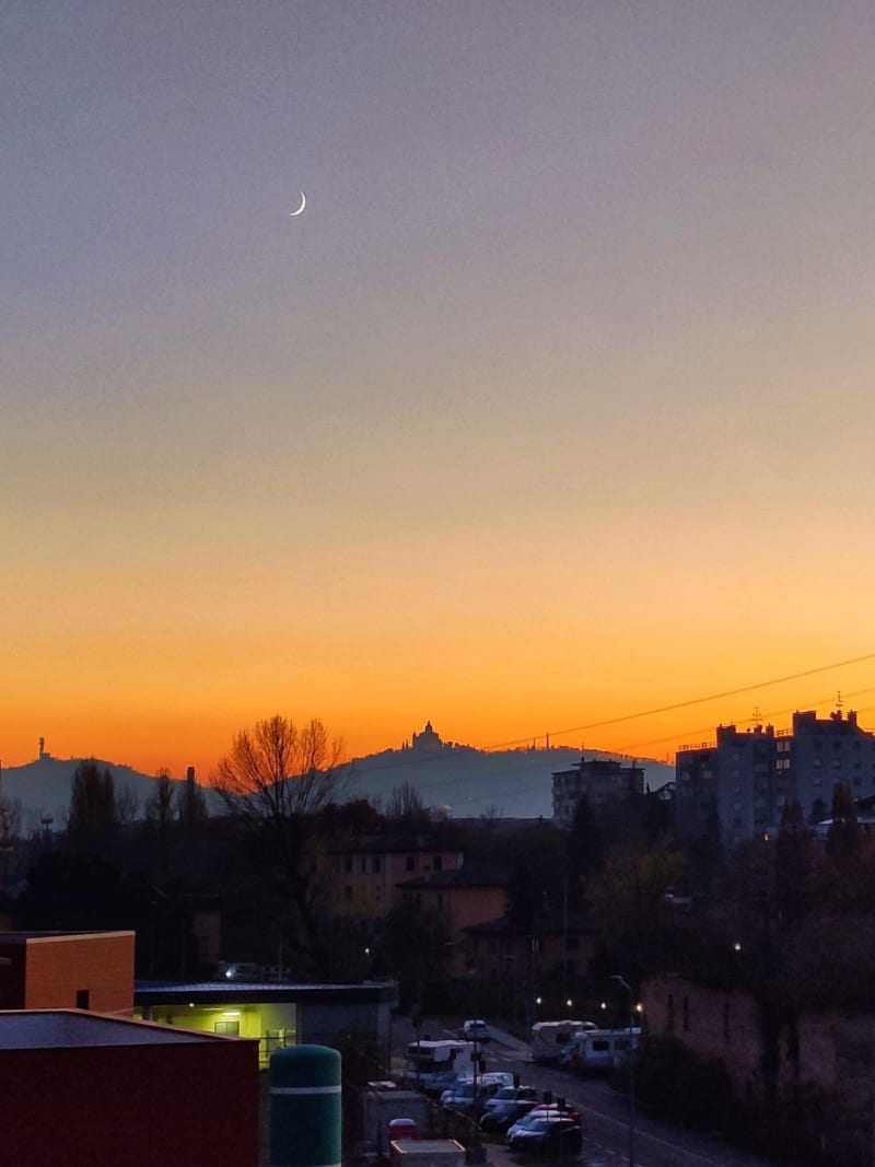 Crescent Moon over San Luca