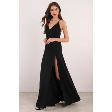story of a starry night black backless lace maxi dress
