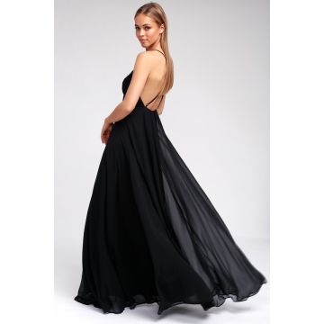 foxy black strapless maxi dress