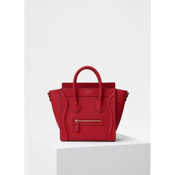 nano luggage bag in baby drummed calfskin