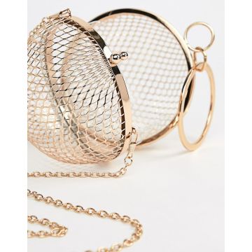 asos design cage sphere clutch bag