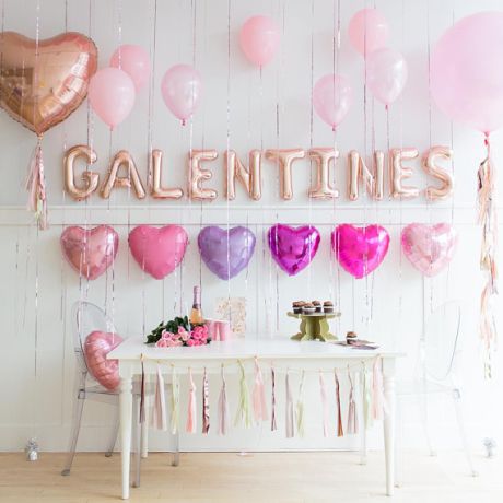 Galentines Balloons Heart Balloons Backdrop Galentines Day