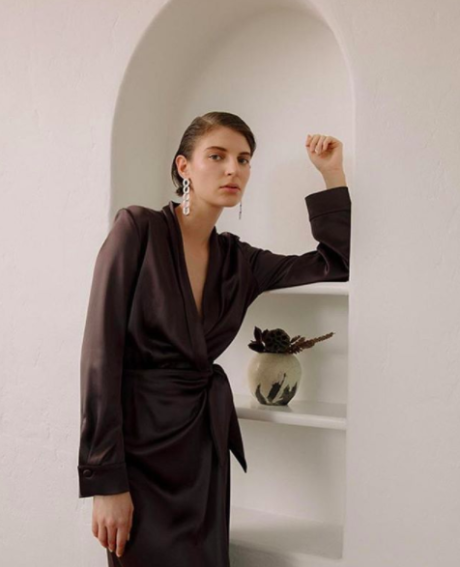 nanushka ezra satin wrap dress