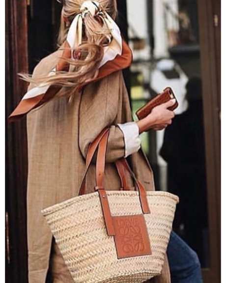 loewe woven raffia tote