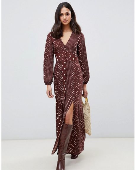 miss selfridge polka dot maxi dress