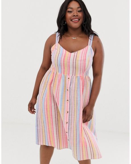 new look striped midi dress