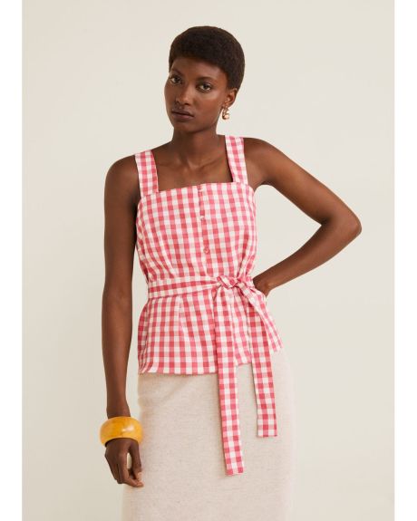 mango bow linen dress