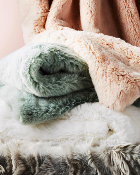 Fireside faux fur throw blanket sale