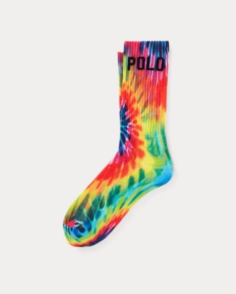 Polo Tie Dye Crew Socks Hinted