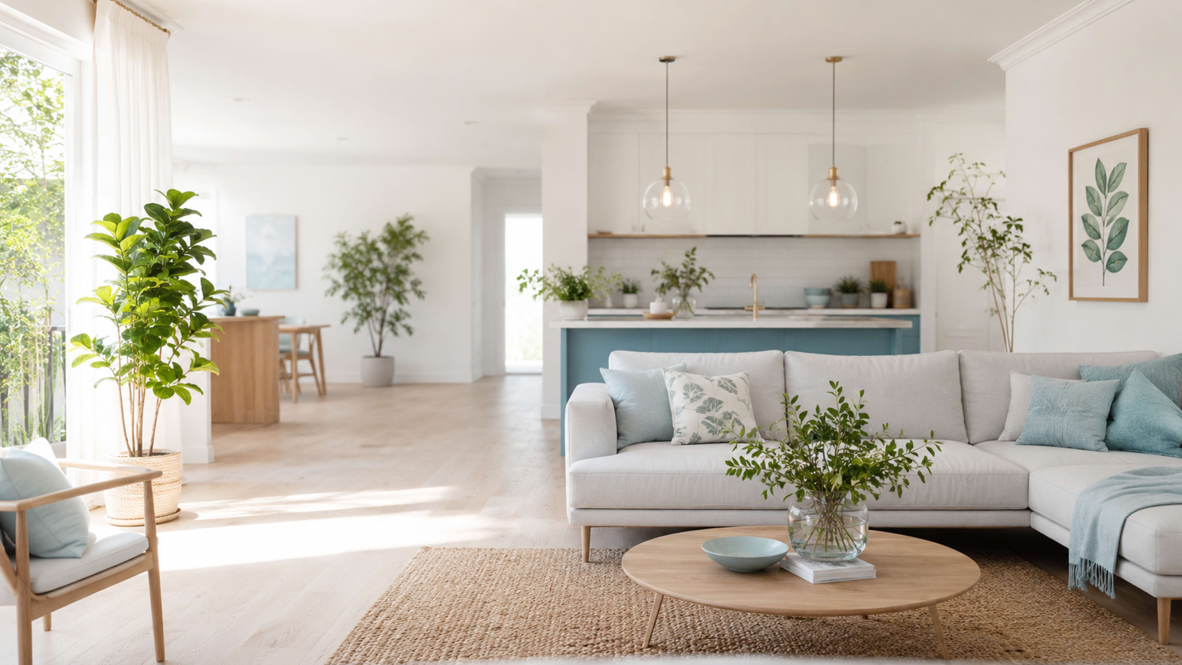Polished residential space with soft natural light
