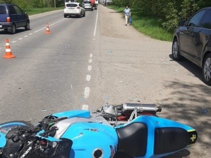 Бесправник на мотоцикле едва не погиб в ДТП на Ставрополье