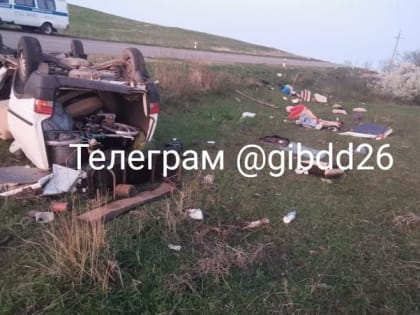 Грузопассажирский микроавтобус перевернулся на трассе на Ставрополье — погиб один человек