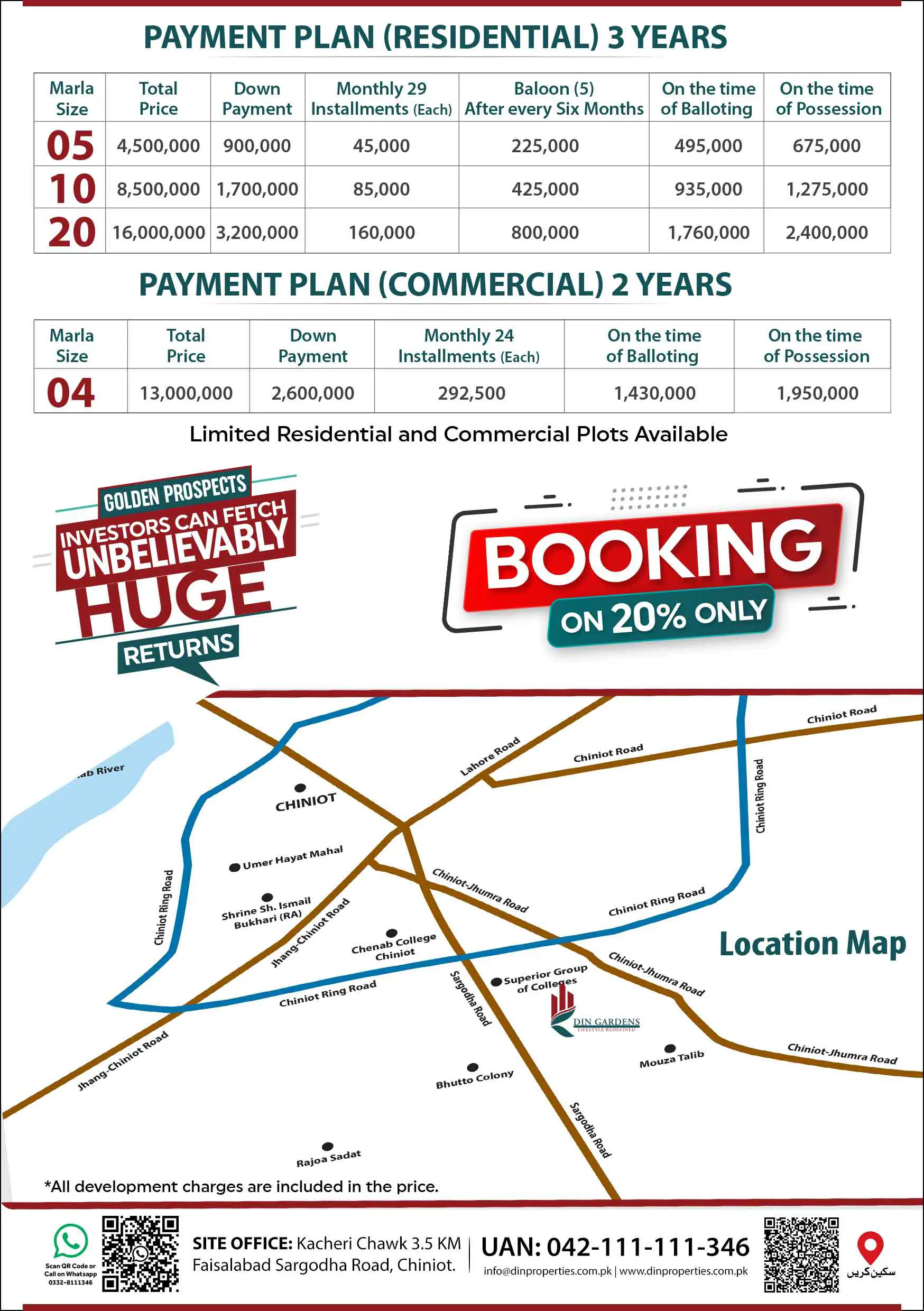 din properties Commercial payment plan