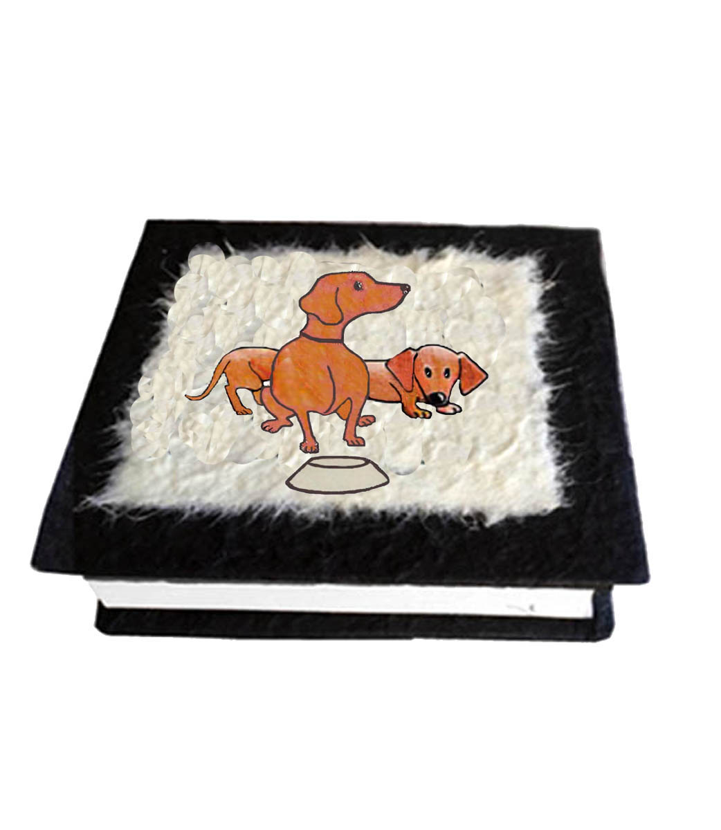 Memo Block – Dachshund on Black