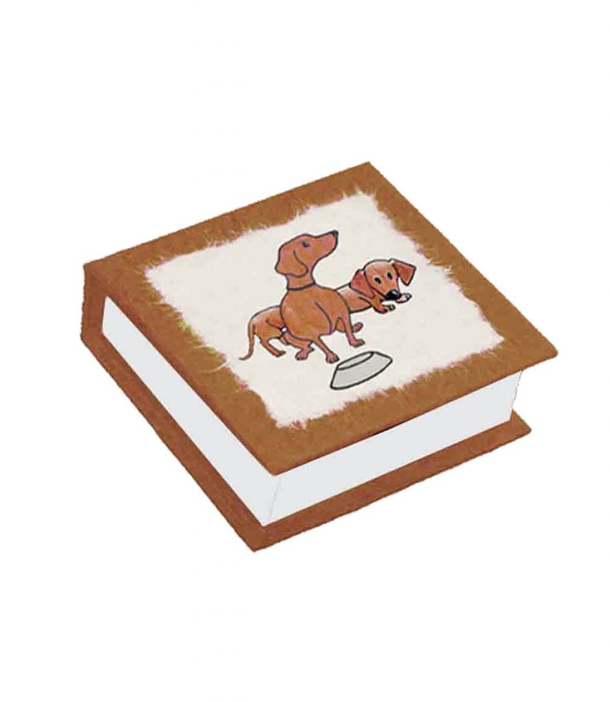 Memo Block – Dachshund on Brown