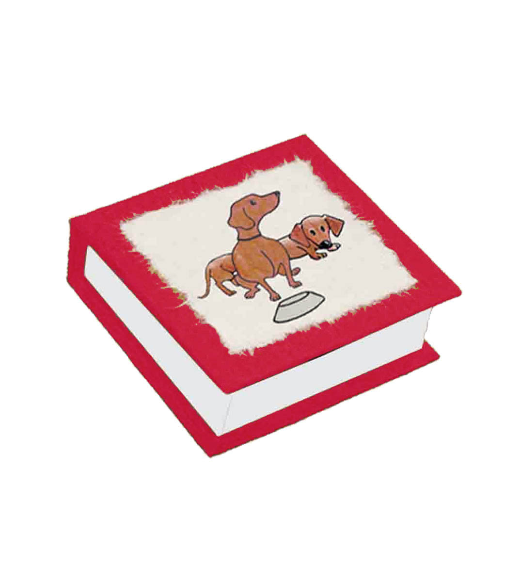 Memo Block – Dachshund on Red