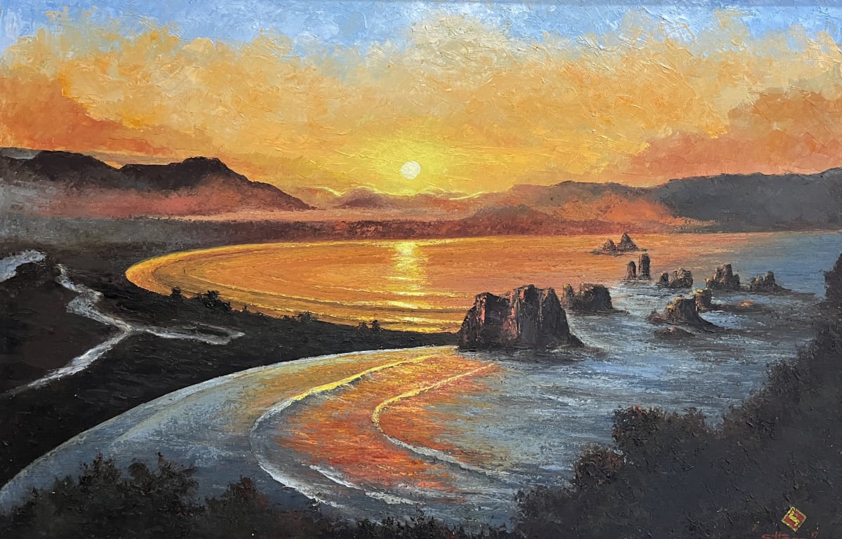 Sunset di Teluk love Pantai Payangan Jember