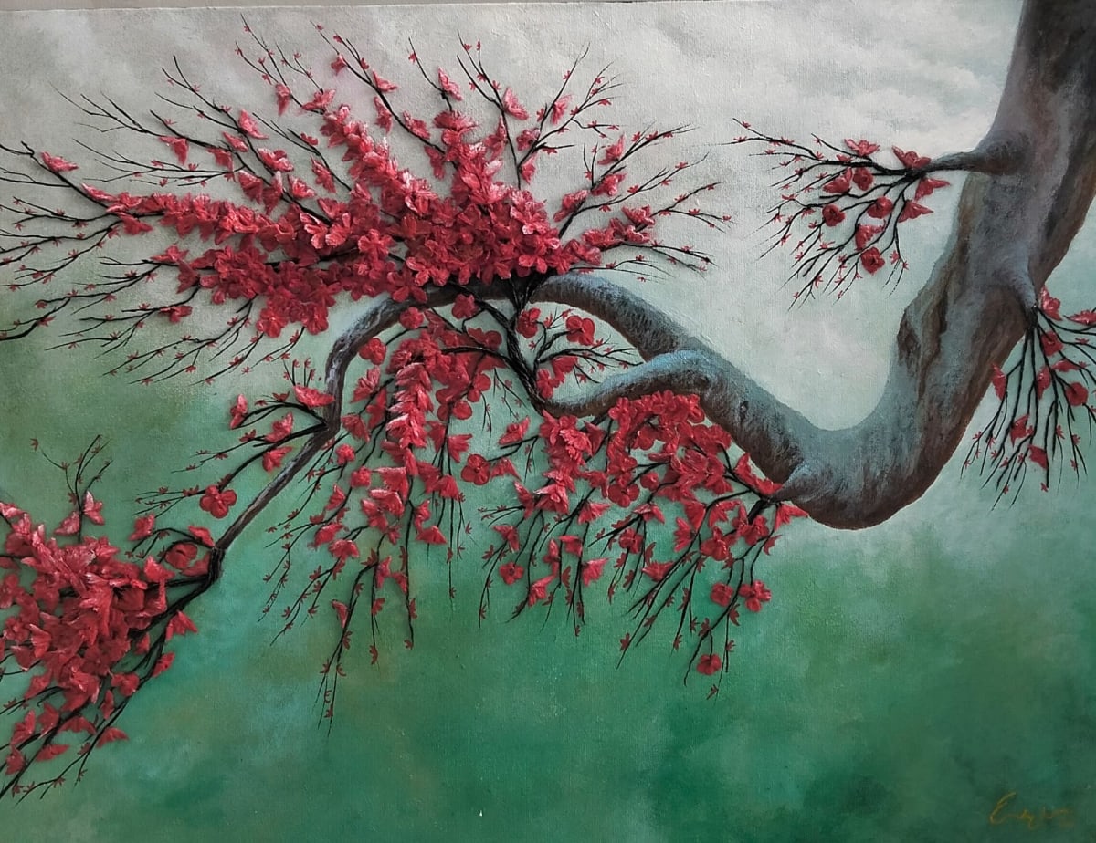 Bunga Sakura Merah