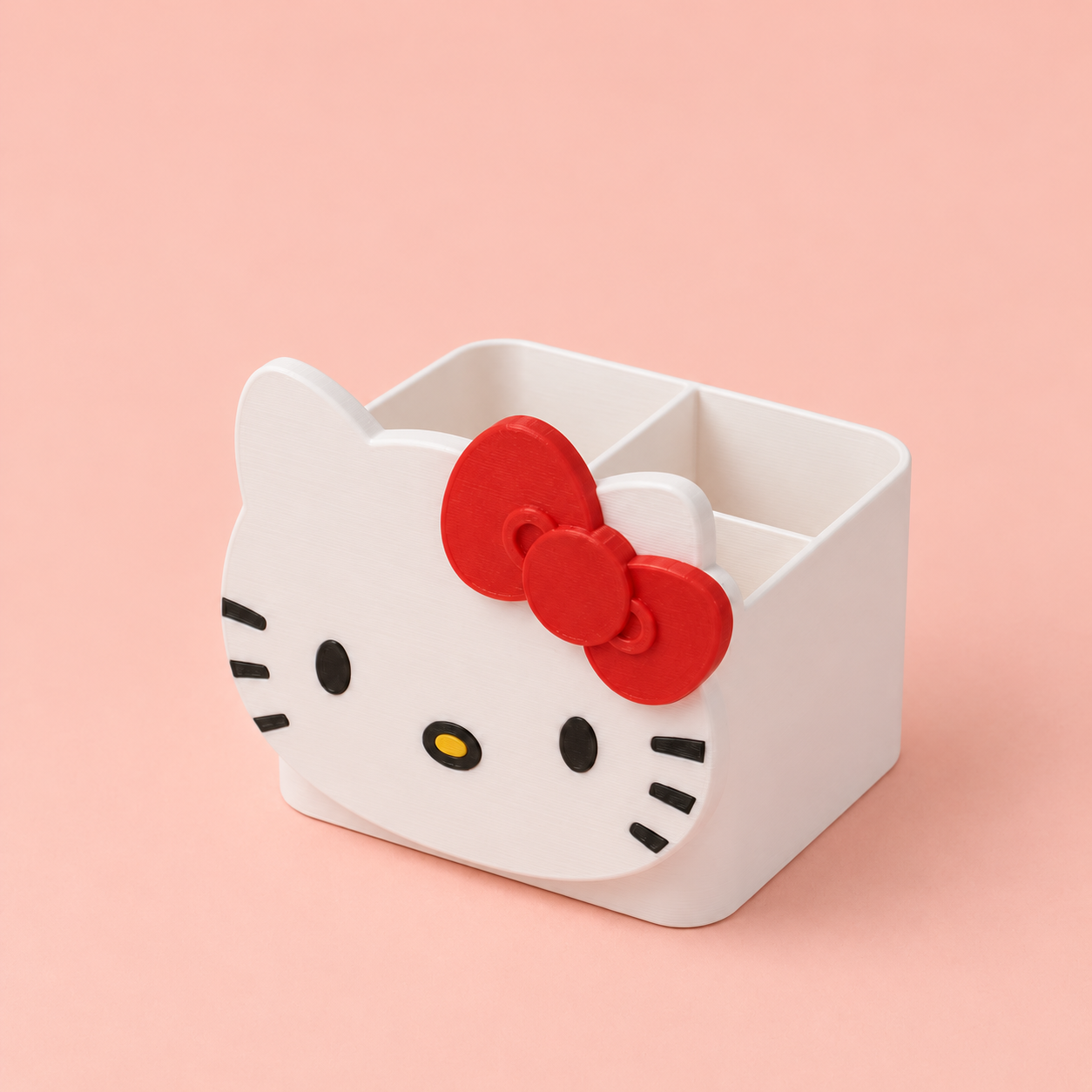 Organizador gatita con lazo rojo