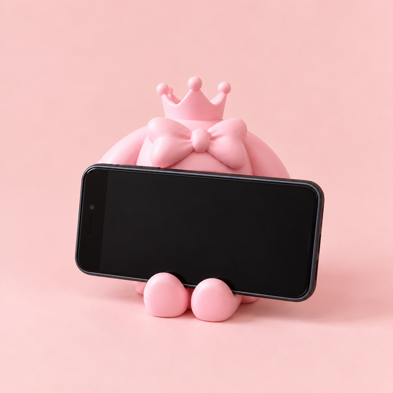 Soporte de celular conejita princesa en ambiente