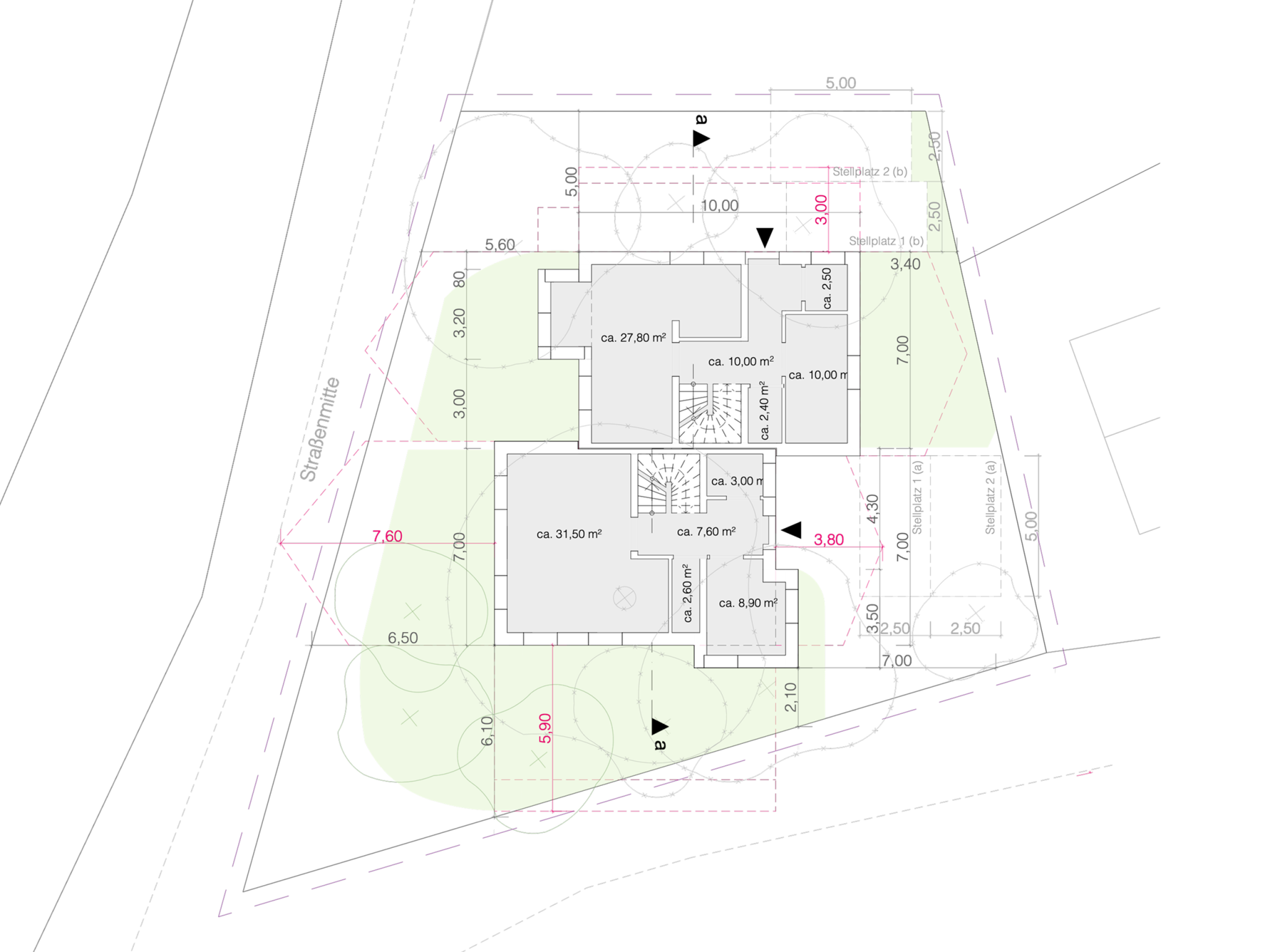 Grundriss Erdgeschoss – Lageplan mit Außenanlagen