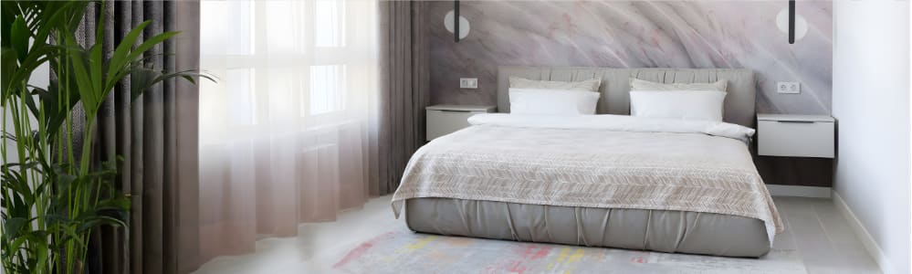 Bedroom with premium linens