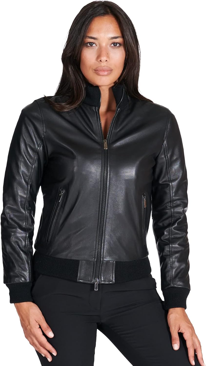 Veste Cuir Noir Femme
