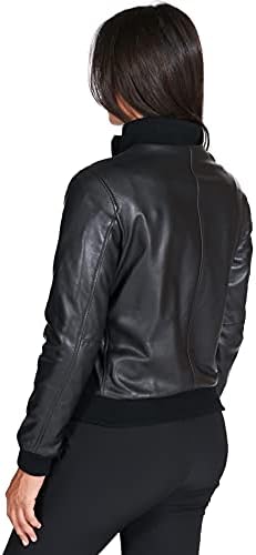 Vue 5 de Veste Cuir Noir Femme